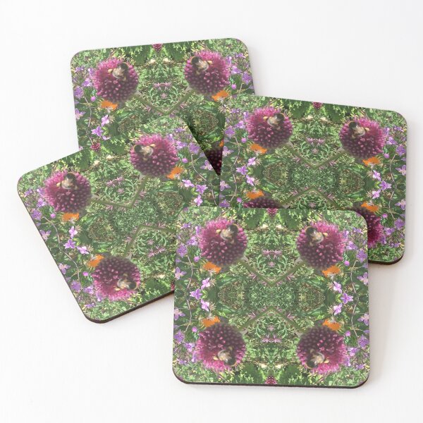 Item preview, Botanical, Divine - Bee Bumbling Buzz over Purple and Mauve, Summertime 2021 designed and sold by RoseAromas.