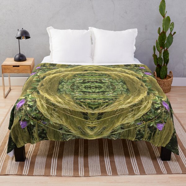 Item preview, Botanical, Divine - Golden Grass Beautifully Woven with Violet and Green Leaves designed and sold by RoseAromas.