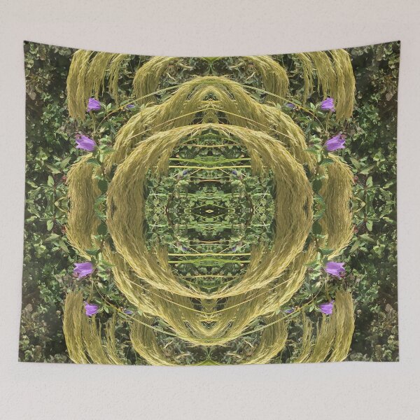 Item preview, Botanical, Divine - Golden Grass Beautifully Woven with Violet and Green Leaves designed and sold by RoseAromas.