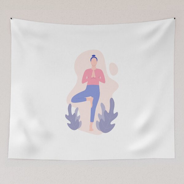 Item preview, Woman Doing Asana Yoga Pose illustration designed and sold by artofangga.