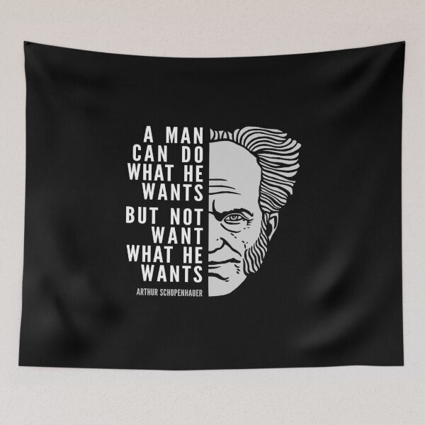 Item preview, Arthur Schopenhauer Inspirational Quote: A Man Can Do What He Wants designed and sold by Elvin Dantes.