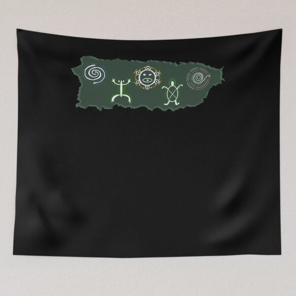 Item preview, Puerto Rico island with Taino tribal symbols  designed and sold by petersenka.