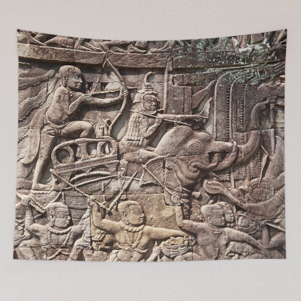 Item preview, Stone Carved Relief at the Bayon Temple, Angkor Thom designed and sold by raisbeckfoto.