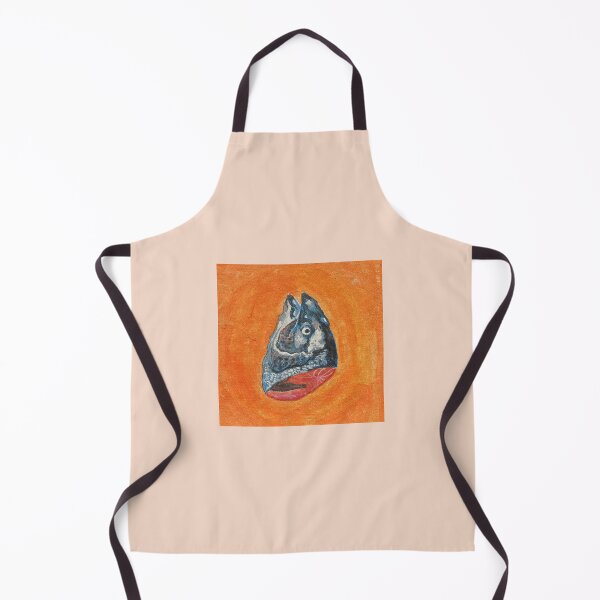 Item preview, fish head gouache painting designed and sold by scribblefactory.