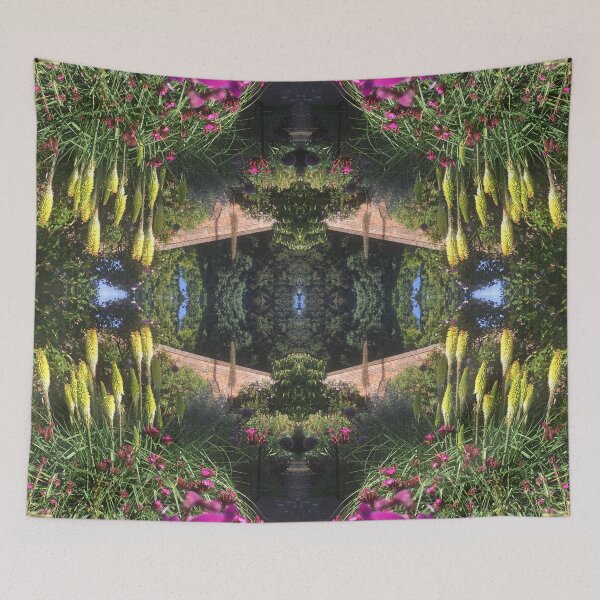 Item preview, Summertime Botanical Fusion - Vivid Yellow, Magenta and Green designed and sold by RoseAromas.