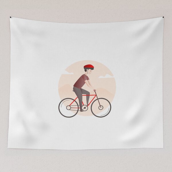 Item preview, Man Riding Bicycle Illustration designed and sold by artofangga.