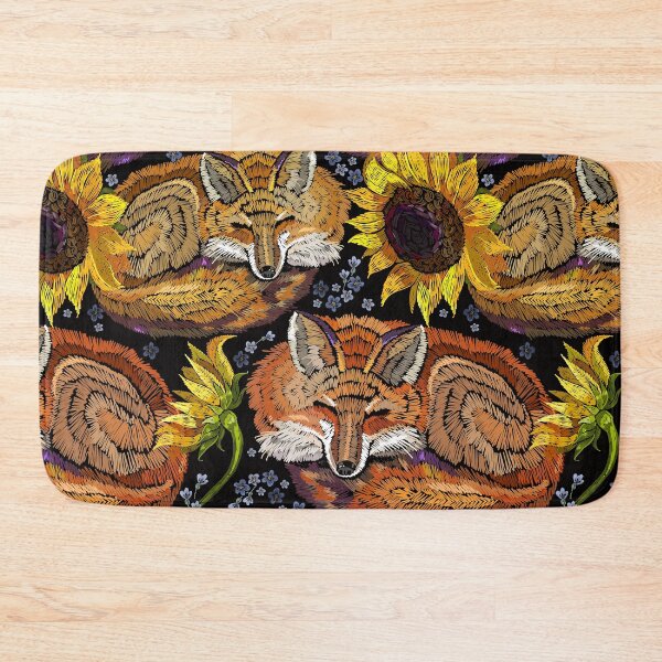 Item preview, Sleeping fox and sunflowers designed and sold by matrioshka.