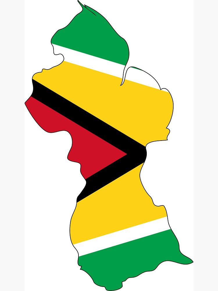 Flag Map Of Guyana Sticker By Abbeyz71 Redbubble   Flat,750x,075,f Pad,750x1000,f8f8f8 