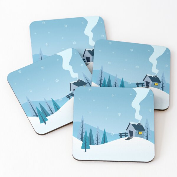 Item preview, House In the Middle Snowy Pine Forrest In Winter Session Illustration Vector designed and sold by artofangga.