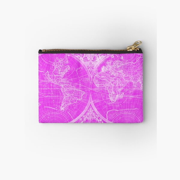 Item preview, World Map (1691) Pink & White designed and sold by BravuraMedia.