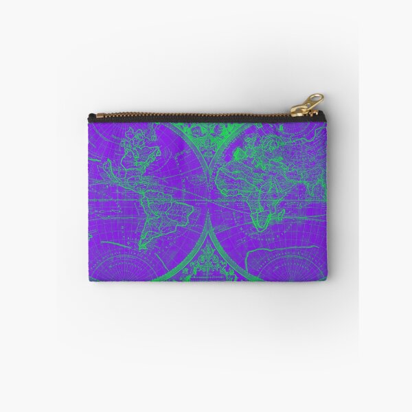 Item preview, World Map (1691) Purple & Green designed and sold by BravuraMedia.