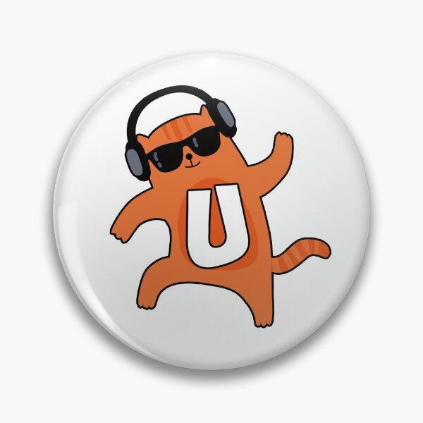 Artikelvorschau, Monogramm U Groovy Cat entworfen und verkauft von kidsmonogram.