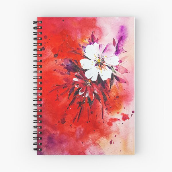 Artikelvorschau, Helle glückliche rote handgemalte Aquarellblumen entworfen und verkauft von PatinaWorks.
