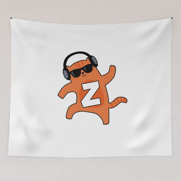 Item preview, Monogram Z Groovy Cat designed and sold by kidsmonogram.