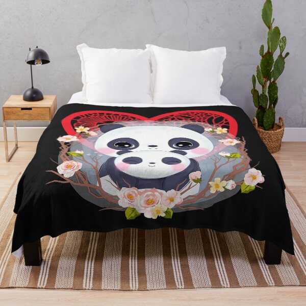 Item preview, Panda bear and baby with red lace heart designed and sold by HamiltonmagicTs.