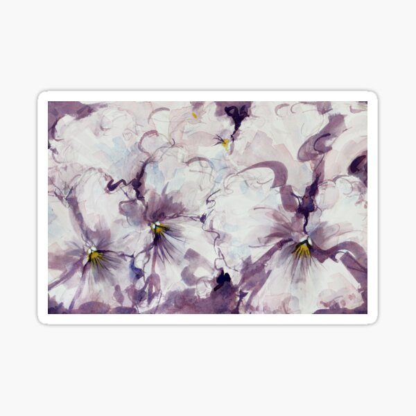 Pretty Mauve and White Pansies Sticker