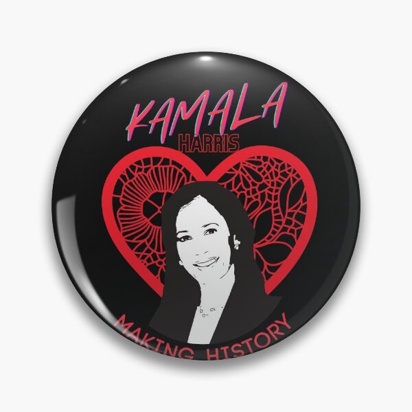 Item preview, Kamala Harris Making History (with red lace heart) designed and sold by HamiltonmagicTs.