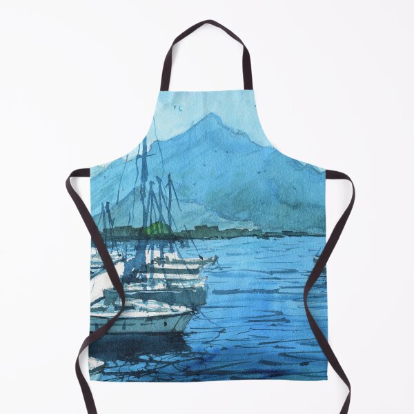 Item preview, Boats in Harbour Landscape Painting designed and sold by darrenyeoart.