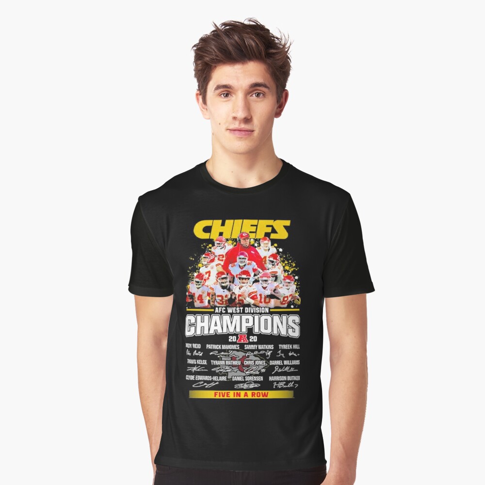 Känsäs Cïtÿ Chïëfs AFC afc west division champion 2020 five in a row  signatures Essential T-Shirt for Sale by RafaelMartine