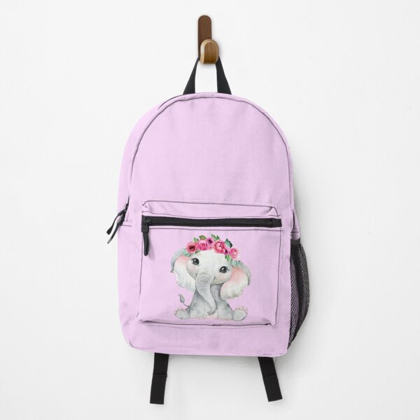 Item preview, Cute Baby Girl Watercolor Elephant with Flowers designed and sold by StickerArtwork.