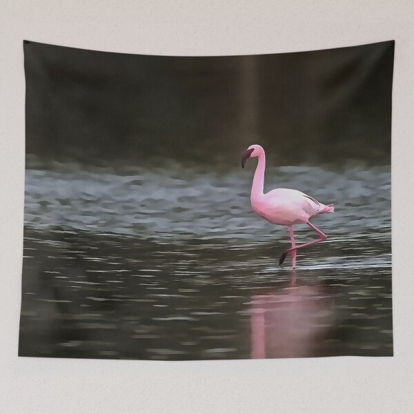 Item preview, Lesser Flamingo In A Solar Spotlight designed and sold by taiche.