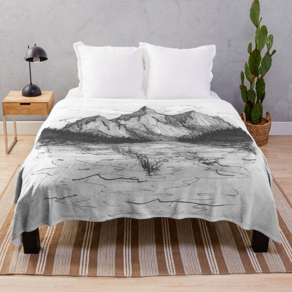 Item preview, Hand Drawn Beautiful Mountains Over Lake designed and sold by Tritonn204.