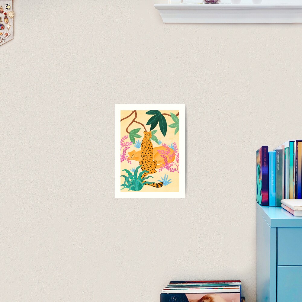 Panthers in Magical Garden Art Print