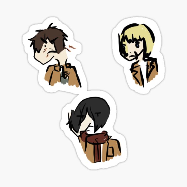 Eren Armin and Mikasa Sticker