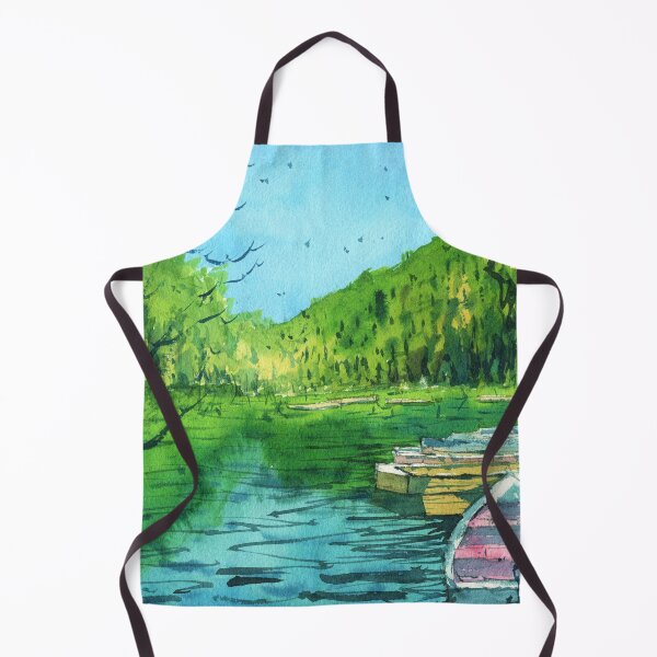 Item preview, Boat and Mountain Landscape Painting 2 designed and sold by darrenyeoart.