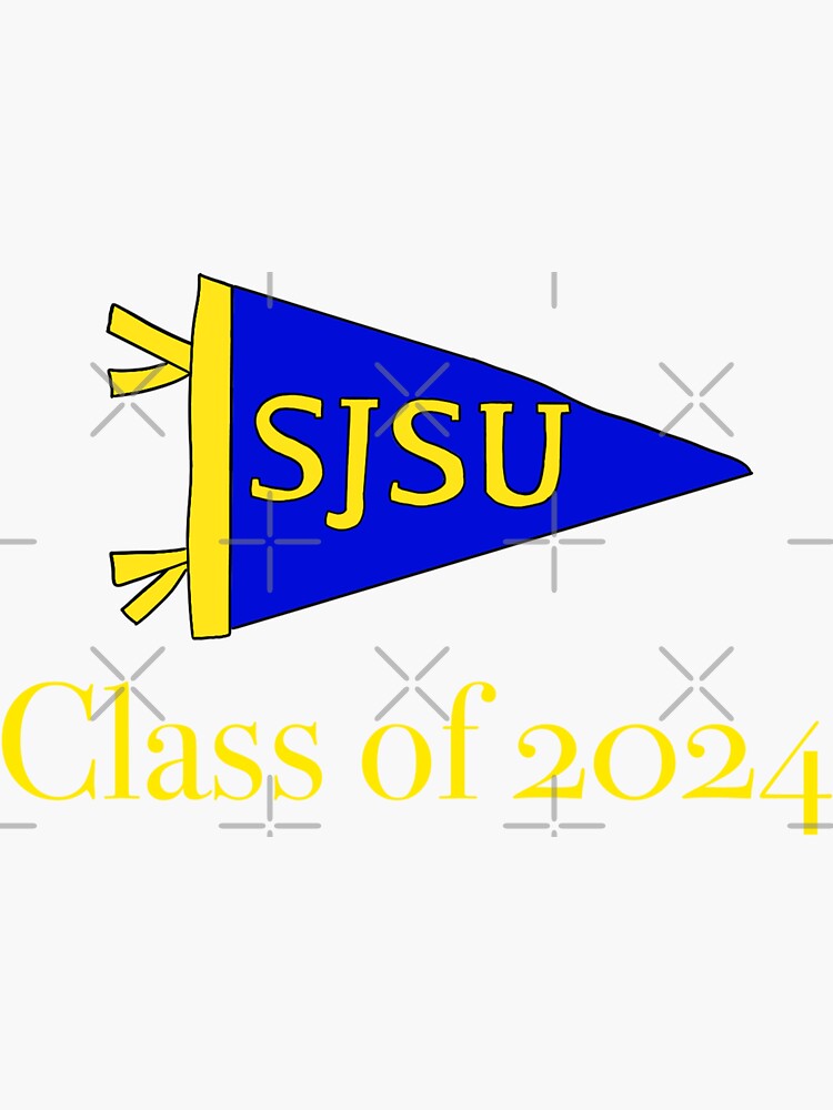 Pegatina «Bandera de banderín de clase SJSU de 2024» de hmfern Redbubble