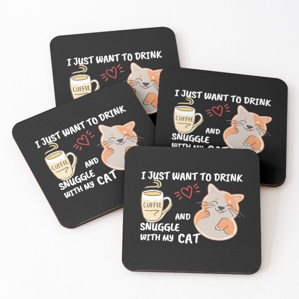 Item preview, Copy of I just want to drink coffee and snuggle with my cat cute design designed and sold by max-mercurius.
