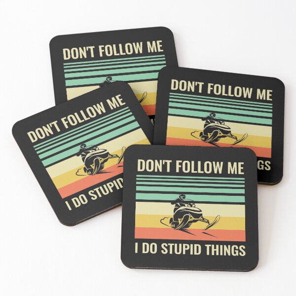Item preview, Vintage Snowmobile Don't Follow Me I Do Stupid Things designed and sold by EstelleStar.