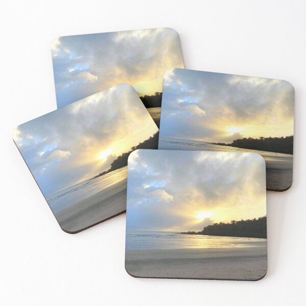 Item preview, Sunshine bursting through the clouds at the sandy beach designed and sold by Felicity-K.
