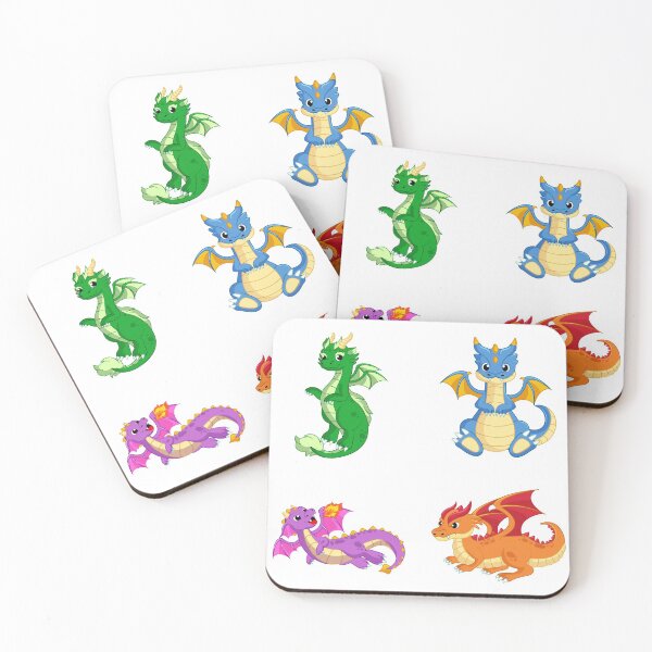 Item preview, A colorful Fantasy sticker pack of 4 vibrant Dragons designed and sold by StickerArtwork.