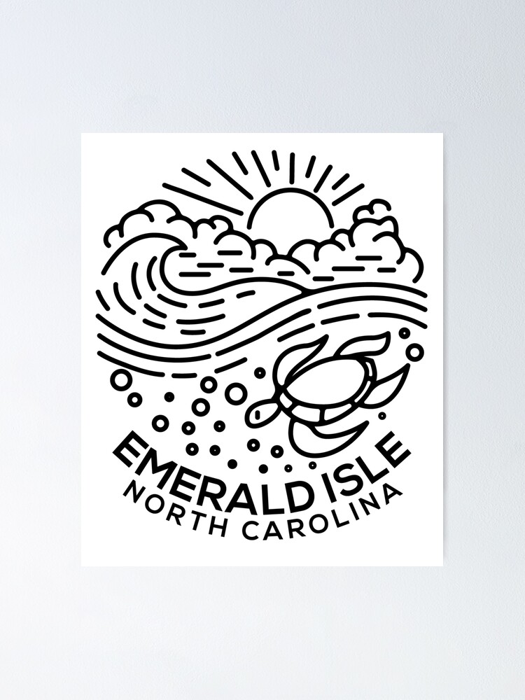 Thumbnail 1 of 3, Poster, Emerald Isle NC designed and sold by HalpinDesign.