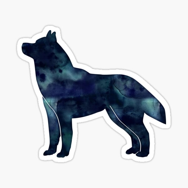 Siberian Husky Black Watercolor Silhouette Sticker