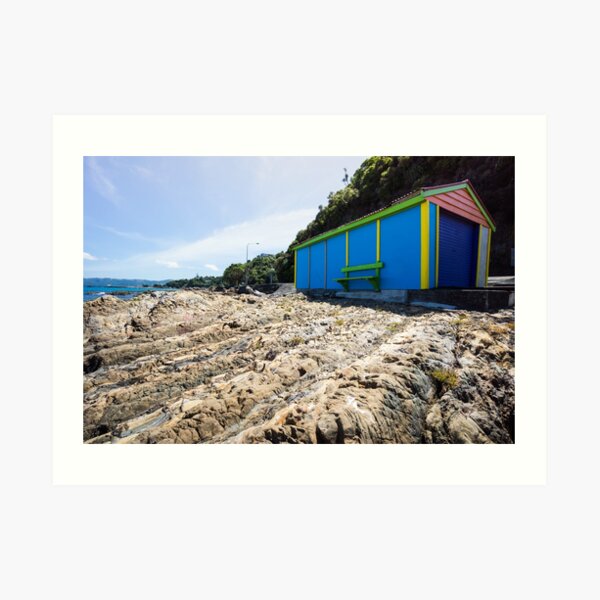 Lone boatshed. Art Print