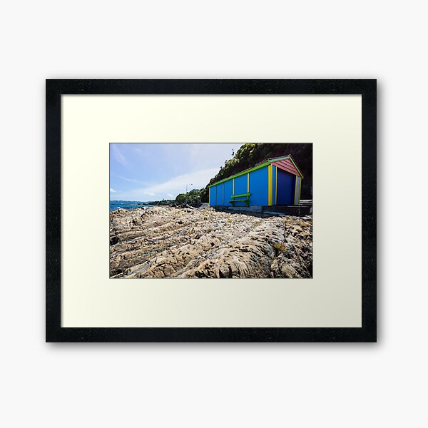 Lone boatshed. Framed Art Print