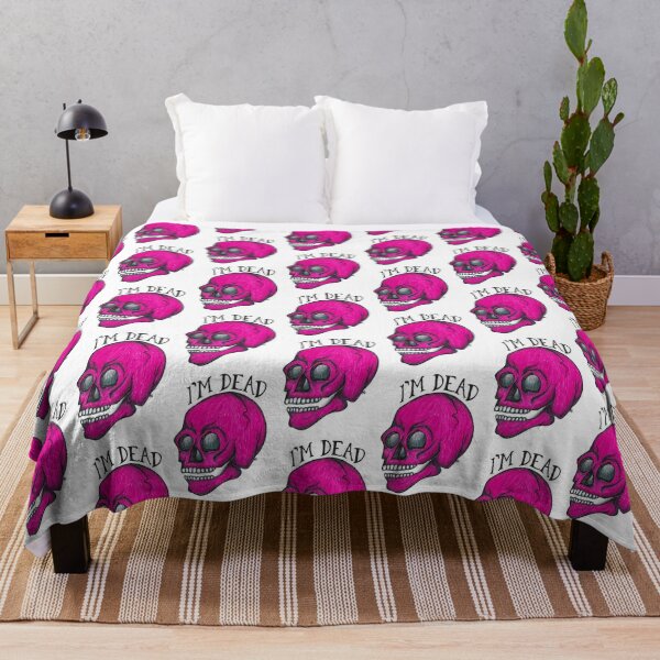 Item preview, Hot Pink Retro Skull - I'm Dead designed and sold by The White Bat.