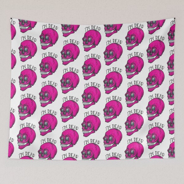 Item preview, Hot Pink Retro Skull - I'm Dead designed and sold by The White Bat.