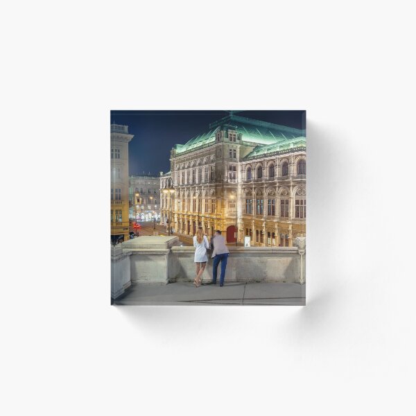 couple on the balcony of albertina enjoy the view Acrylic Block
