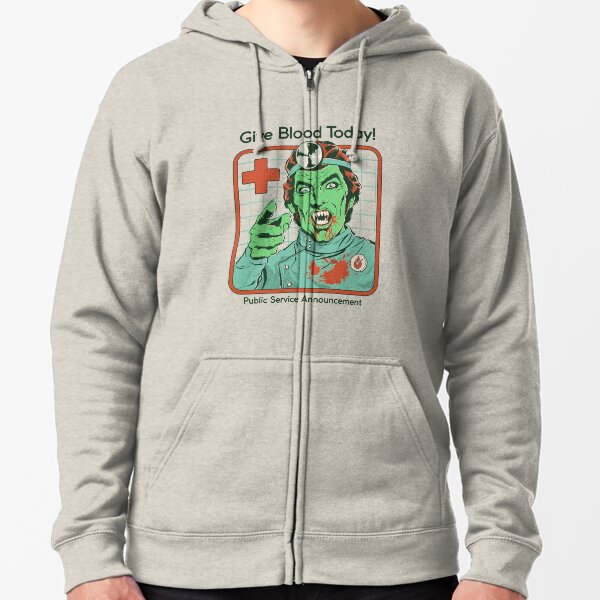 Give Blood Today Zipped Hoodie