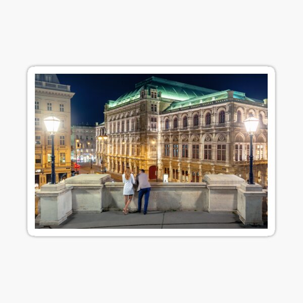 couple on the balcony of albertina enjoy the view Sticker