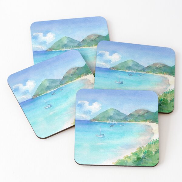 Item preview, Watercolor paradise beach designed and sold by della95.