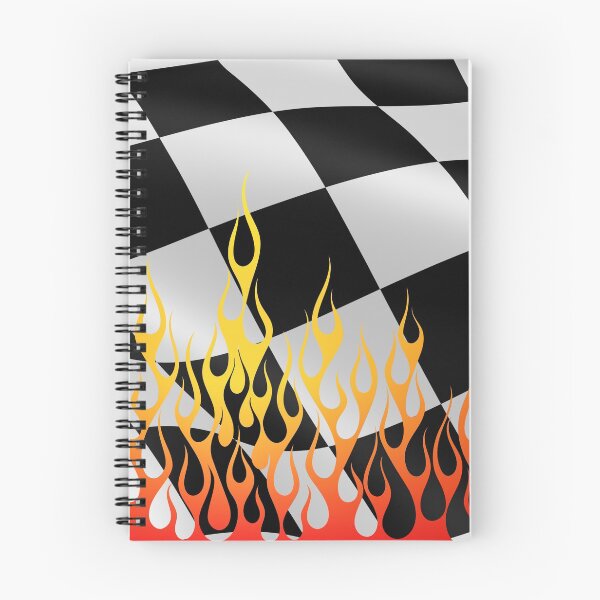 Item preview, cHECKERED RACING FLAG WITH FLAMES AESTHETIC designed and sold by SpicyCherrys.