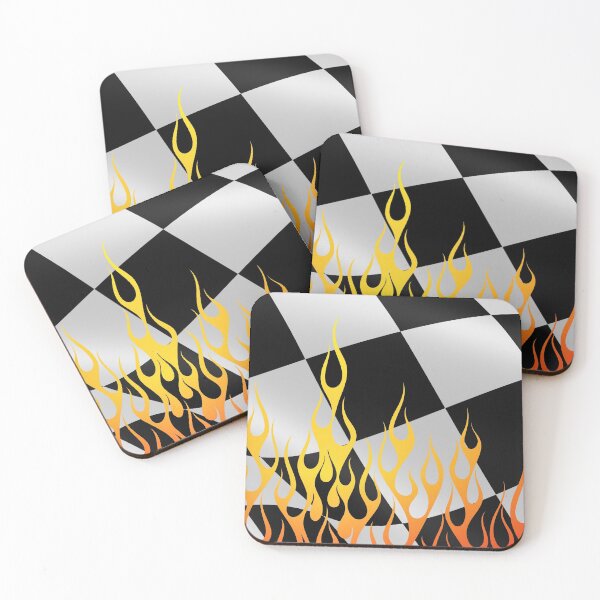 Item preview, cHECKERED RACING FLAG WITH FLAMES AESTHETIC designed and sold by SpicyCherrys.