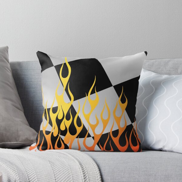 Item preview, cHECKERED RACING FLAG WITH FLAMES AESTHETIC designed and sold by SpicyCherrys.