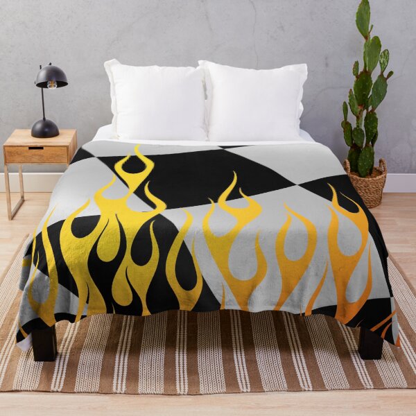Item preview, cHECKERED RACING FLAG WITH FLAMES AESTHETIC designed and sold by SpicyCherrys.