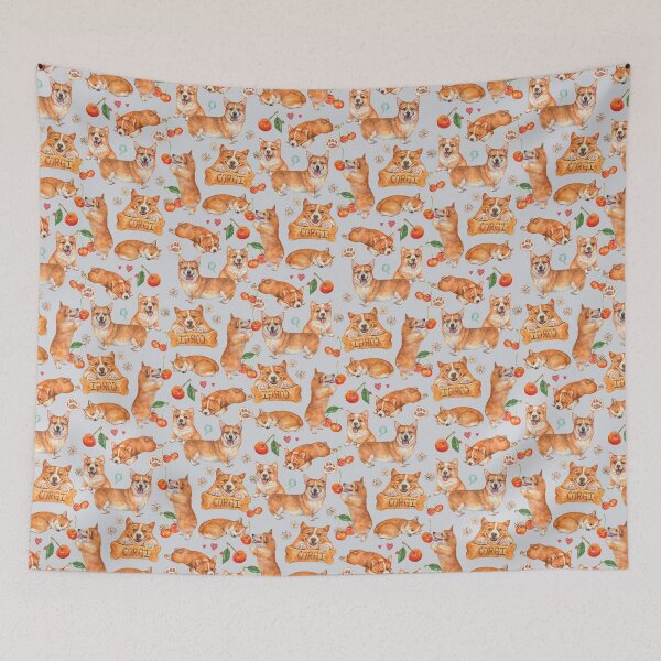 Item preview, Perros Corgi felices con cerezas - LBG designed and sold by janeferwong.