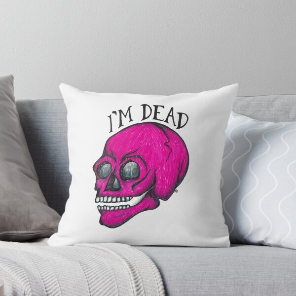 Item preview, Hot Pink Retro Skull - I'm Dead designed and sold by The White Bat.